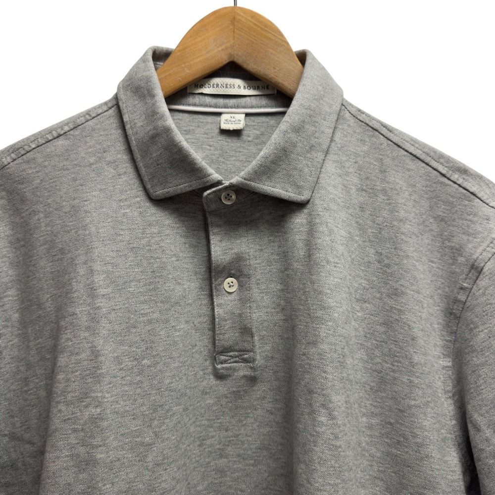 Holderness & Bourne Mens XL Tailored Fit Gray Cotton Golf Polo Shirt Dewars Logo